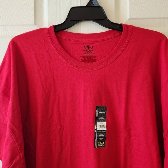 Athletic Works 4XL Shirt Breathable Loose Fit Red 100% Cotton Tee - Picture 4 of 7